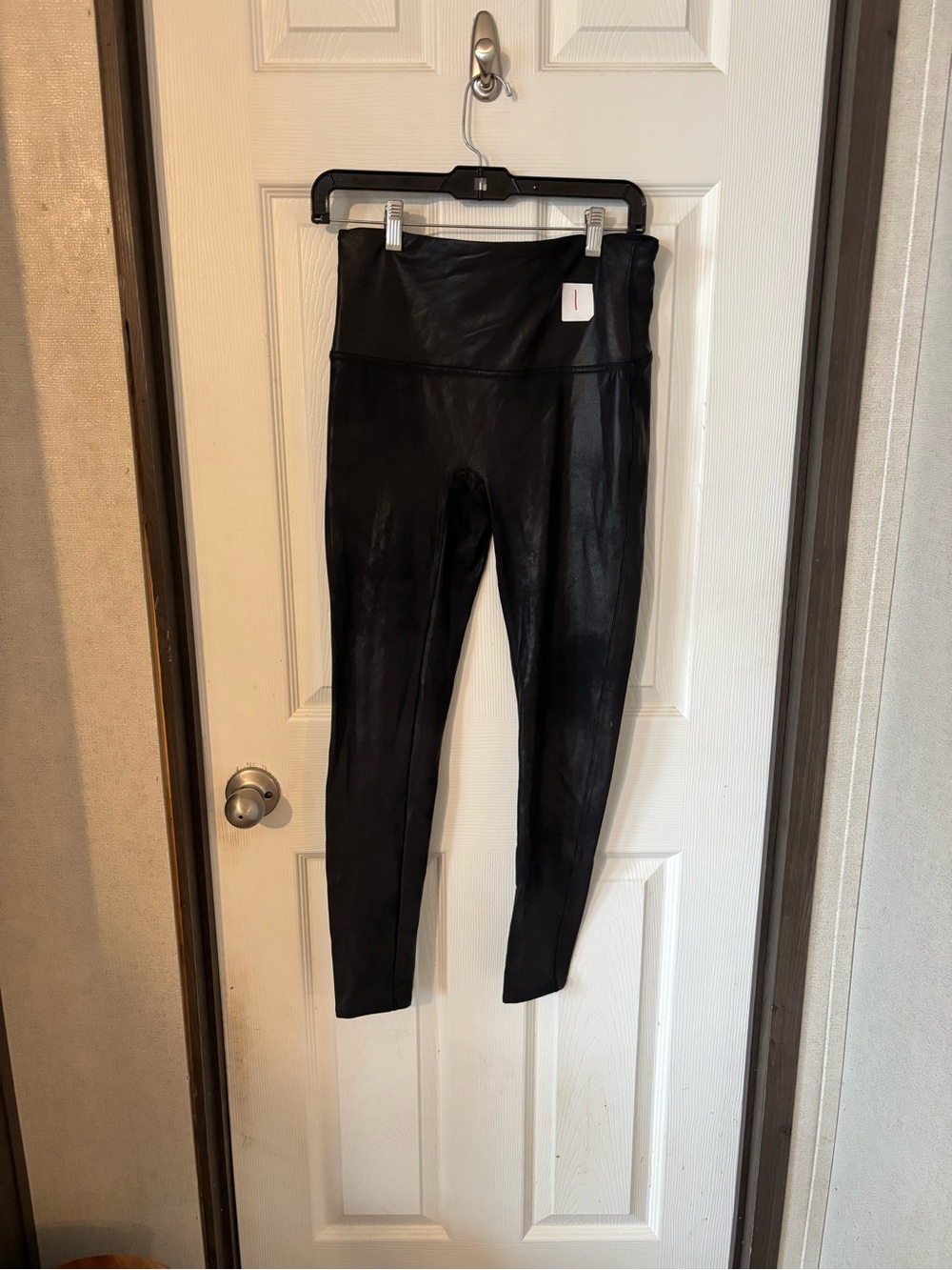 SPANX Faux Leather High-Waist Leggings Black
